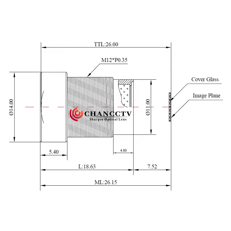 

Объектив платы M12*0,35 1/1,8 дюйма, 12 мм, 16 МП, совместимый с камерой Go Pro