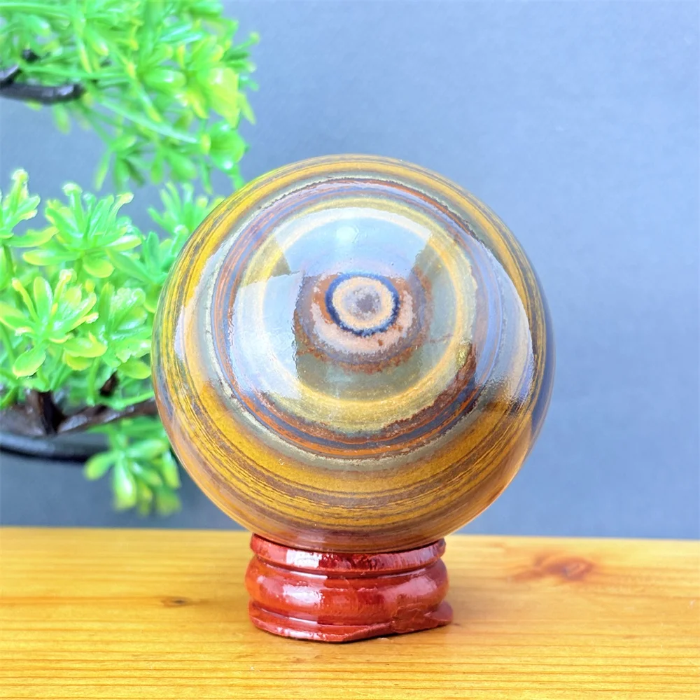 Colorful Tiger Eye Crystal Sphere Natural Home Decor Lucky Quartz Stone Healing Love Energy Garden Decoration Stand
