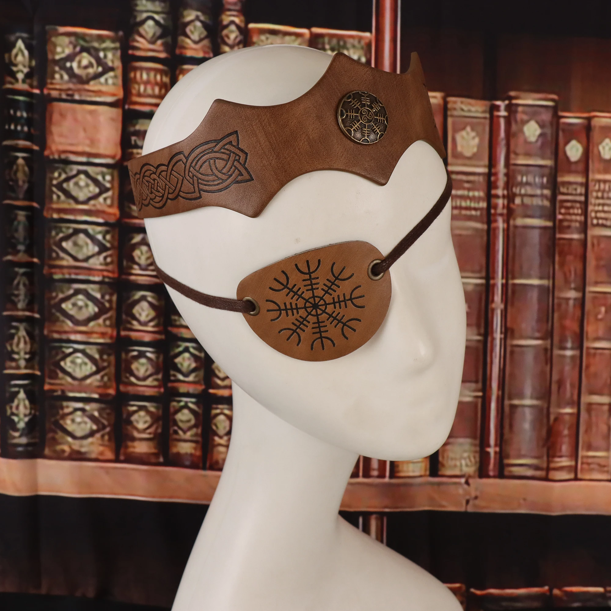 Retro two-piece Medieval Headband Wave Headband Viking Pirate Eye Mask Halloween Role-playing Accessories Pops