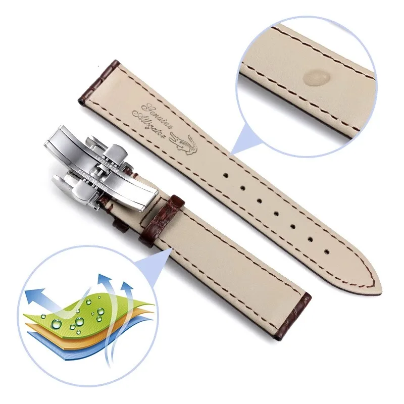 Imagem -02 - Crocodilo Pele Pulseira para Longines Mestre Pulseira de Relógio Alta Qualidade l2 l3 l4 L2.628 L2.673 19 mm 20 mm 21 mm 22 mm