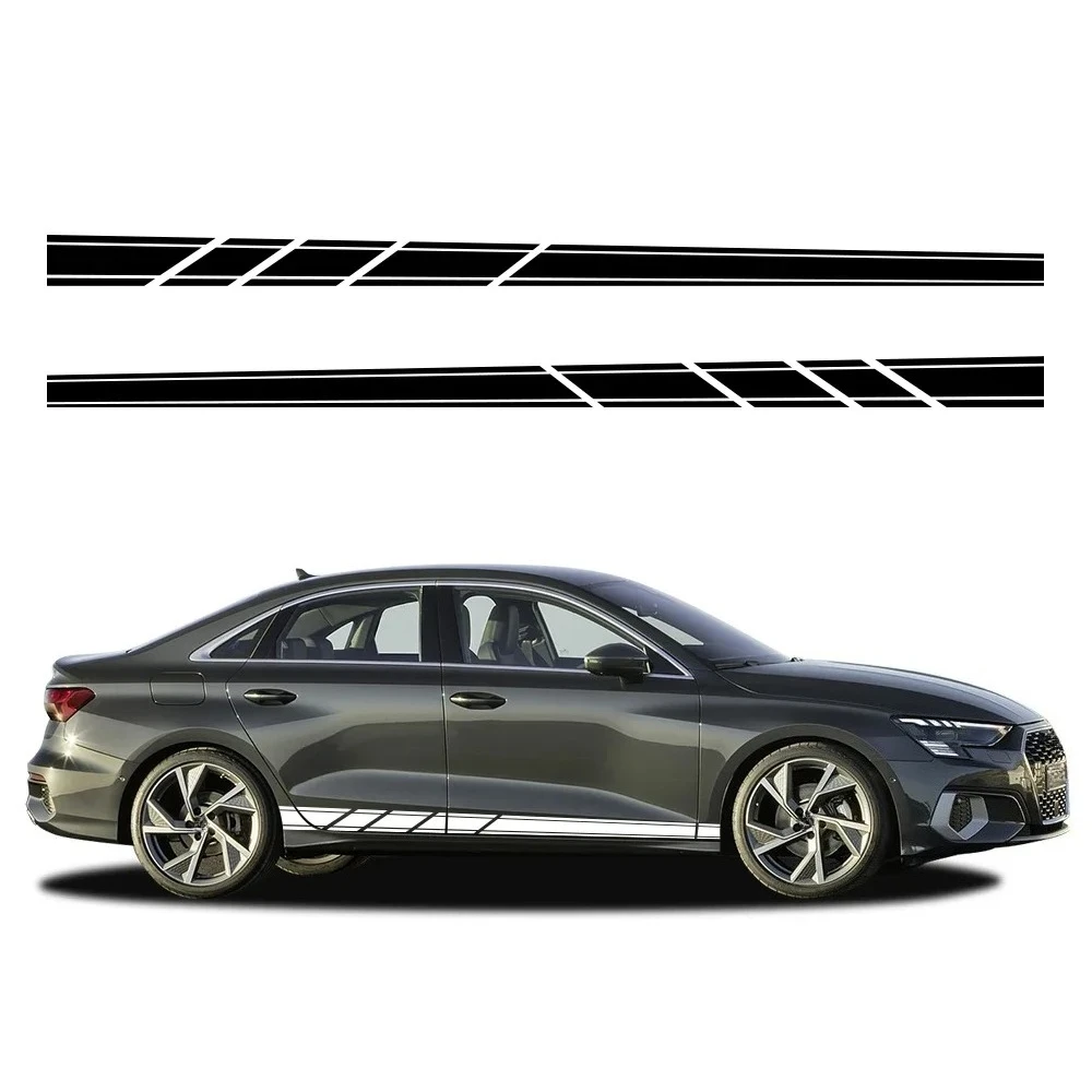 Car Racing Stripes Sticker Side Door Vinyl Decals Auto Accessories For Audi A3 8V 8P 8L 8Y S3 RS3 Sedan Sportback TFSI Limousine