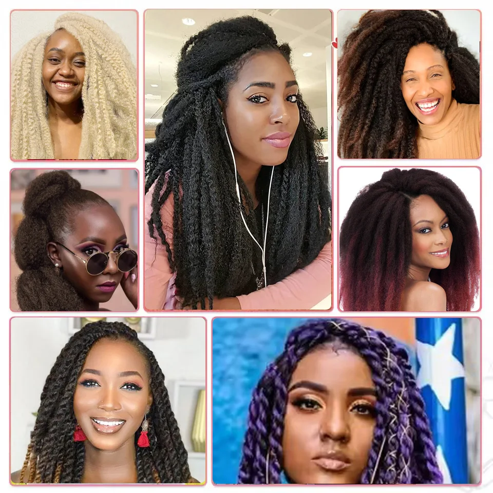 18-дюймовые плетение волос Marley Twist, вязанные крючком афро странные вьющиеся плетение волос Marley Twist Braids, синтетические наращивание волос для женщин