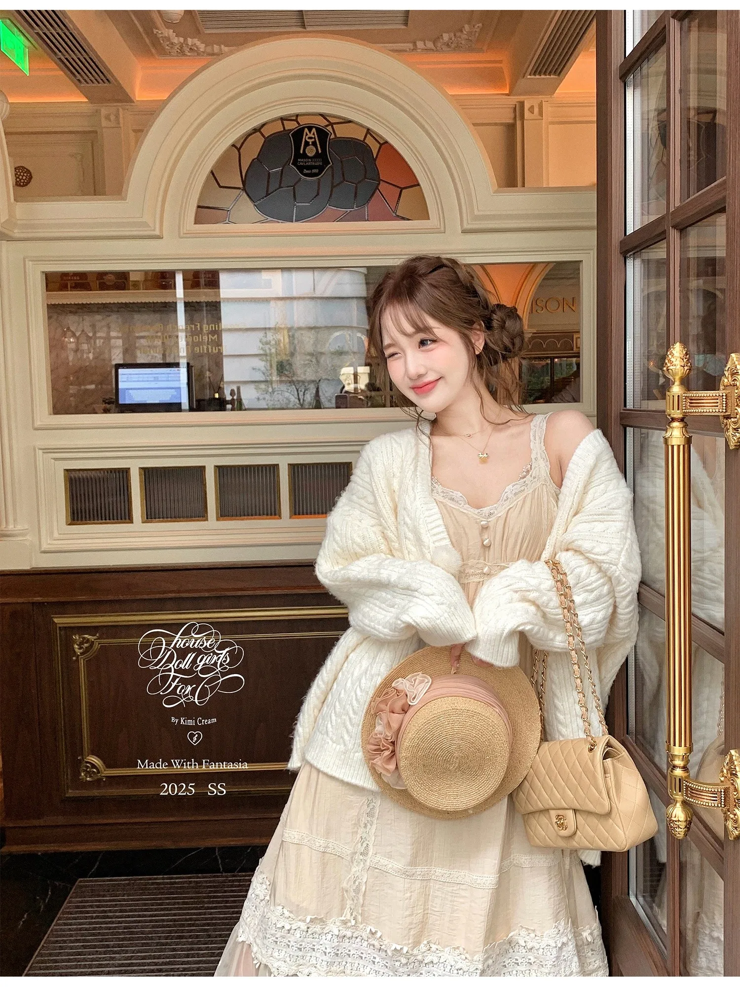 

Kimicoy Winter Girl's Loose Knitted Long Sve V-Ne Sweater Soft Polyester Fiber Casual Sle Thiened Outerwear Coat