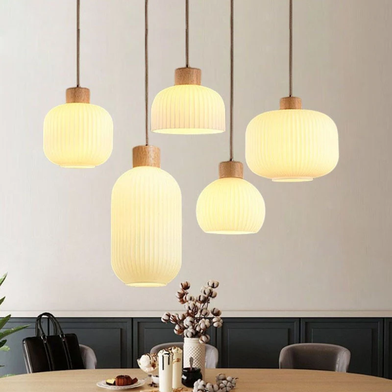 

Nordic Milky White Glass Pendant Lights LED Hanging Lamps for Dining Living Room Kitchen Bedside Light Home Decor Chandelier