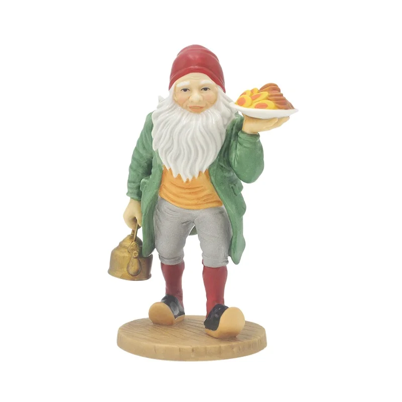 Christmas Decoration Ceramic Ornaments Lucky Elf Grandpa Lift Teapot Take Pastry Figurine Christmas Elf Sculpture Holiday Gifts