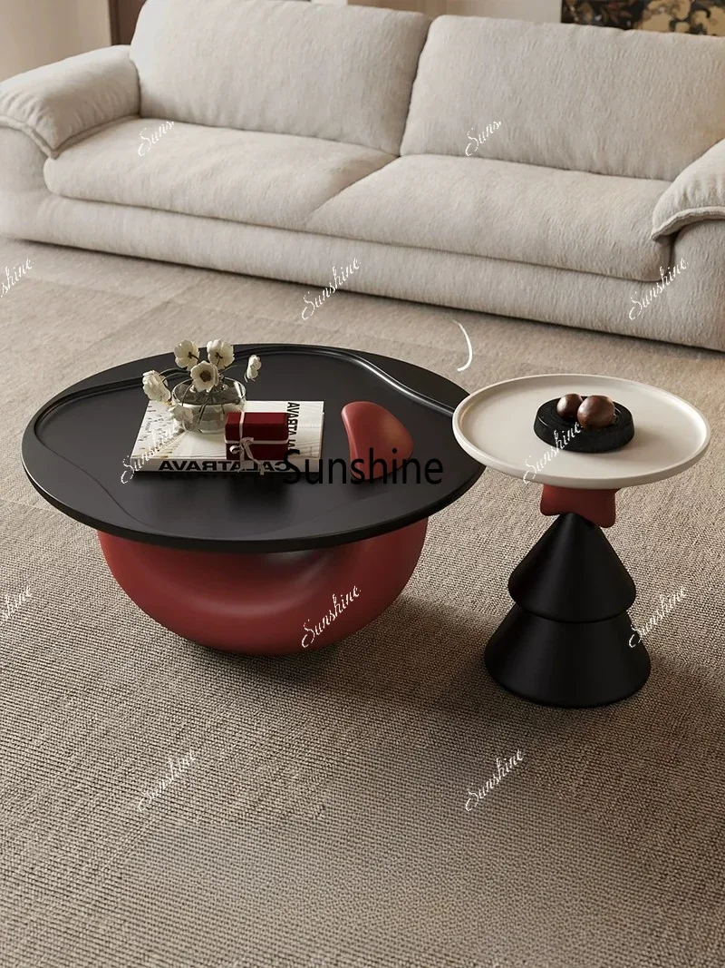Living room household small apartment modern simple round art small tea tableT*