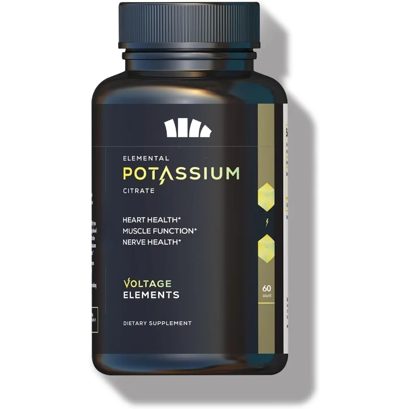 Potassium Citrate Capsules 99mg Elemental Potassium Supplement Non GMO, Gluten Free