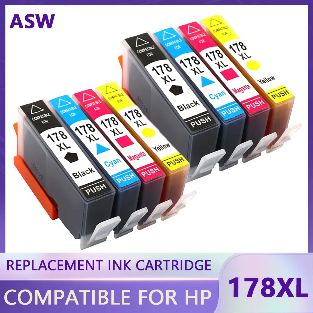 

ASW Ink Cartridge for HP 178 for HP178 178XL Photosmart 5510 5515 6510 6515 6520 7510 7515 B109a B109n B110a Printer Cartridges