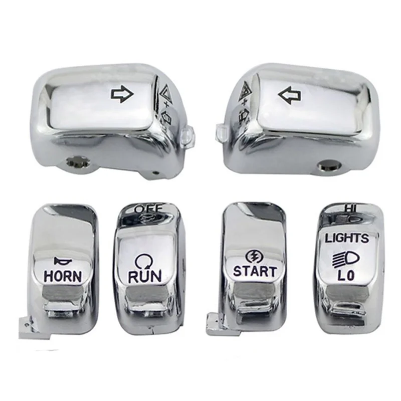Moto Accessory Hand Control Switch Housing Cap Button Cover Kit For Harley Softail Dyna Sportster 883 1200 VRSC XL XR FLHR FLHRC