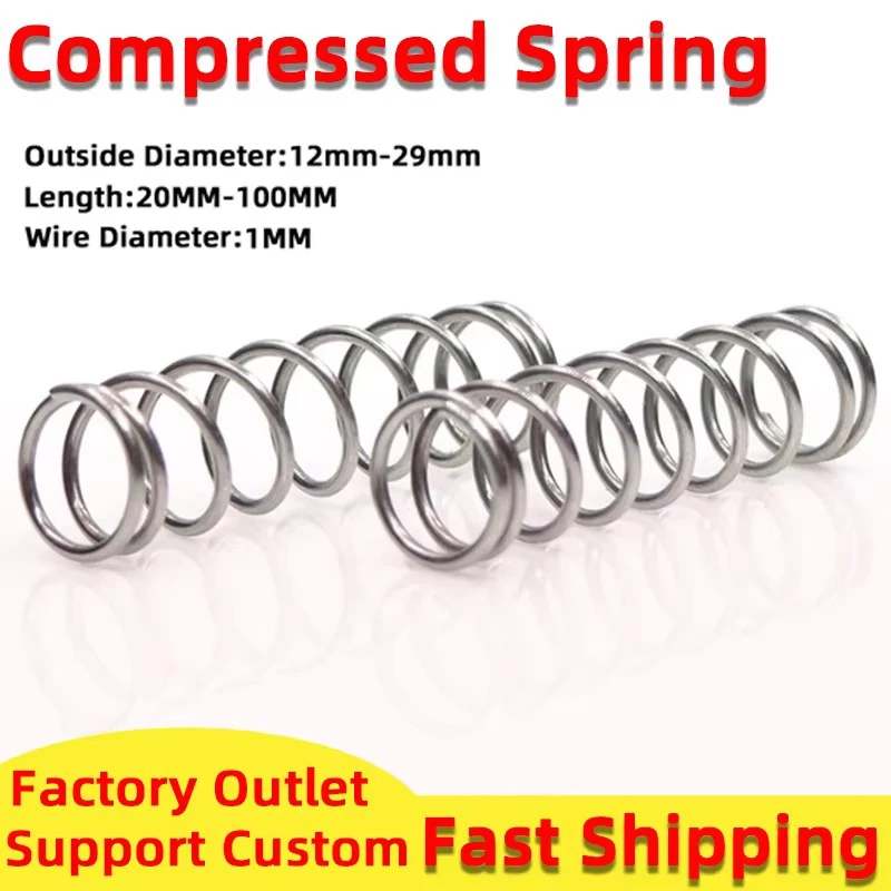 

5PCS Stainless Steel Compressed Spring Stainless Steel Compression Spring Y-type Rotor Return Spring Wire Diameter 1.0mm