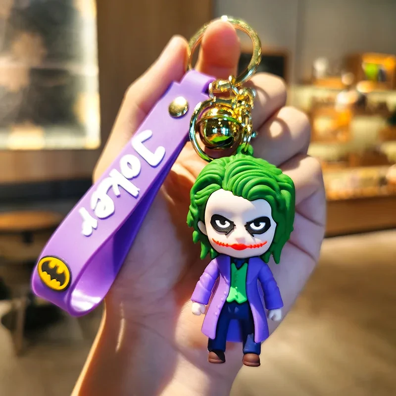 Anime Cartoon Marvel Batman Joker Image Doll Keychain Cute Halloween Series Key Ring Pendant Ornaments Jewelry Gifts for Friends