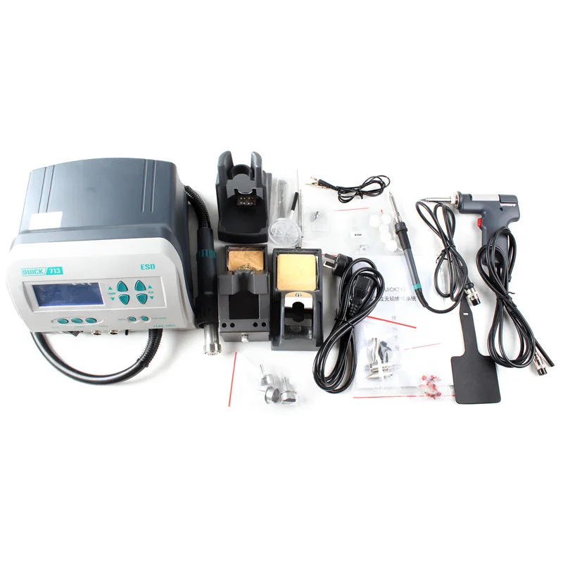 QUICK Best System 713 ESD Rework System QUICK 713 High Power Hot Air + Station Iron 1000W