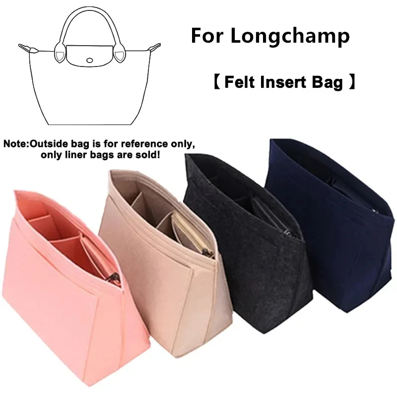 

Large Capacity Felt Inner Liner Pocket Accessory For Longchamp Handbag Improve Space Fixed Shape Bag Organizer Modification Part