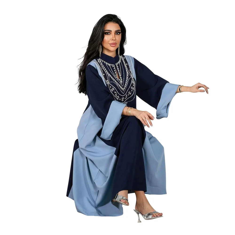Eid Muslim Dresses for Women Party Kaftan Abaya Jalabiya Diamonds Morocco Saudi Arab Long Robe Dubai Abayas Islam Vestidos