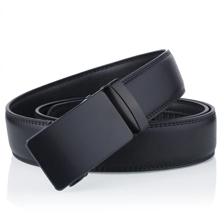 

Fashion Simple and Versatile Everyday Pure Black Automatic Buckle Belt for Man Casual Belts Accessories Wholesale