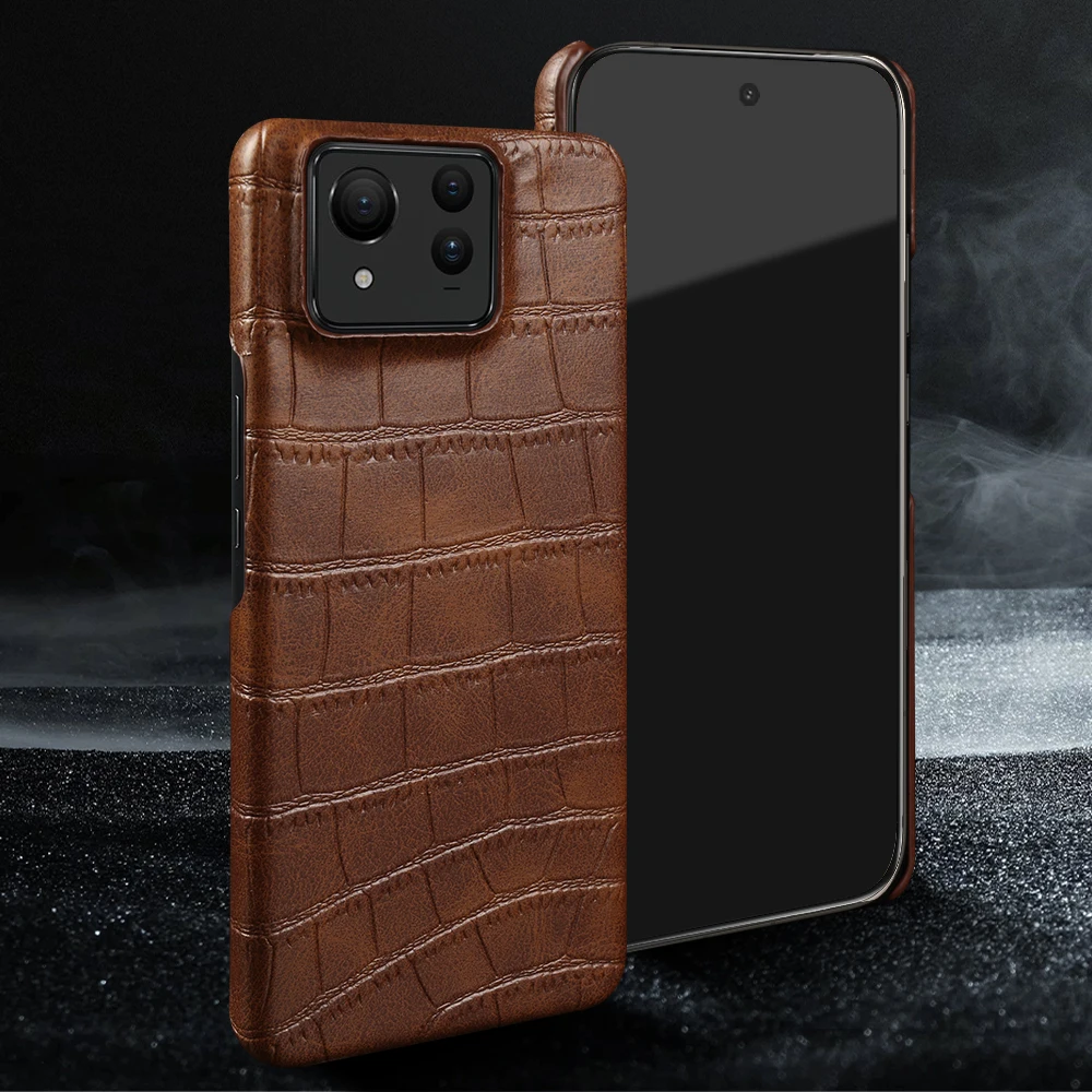 Crocodile Texture Leather Phone Case For Asus Zenfone 11 Ultra 9 8 ZS590KS Back Cover Case 11Ultra Zenfone9 Zenfone8 Coque Funda