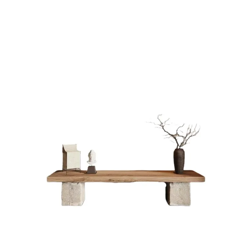Solid wood bench old retro shopping mall clothing store rest shoe changing stool B & B TV cabinet creative stool