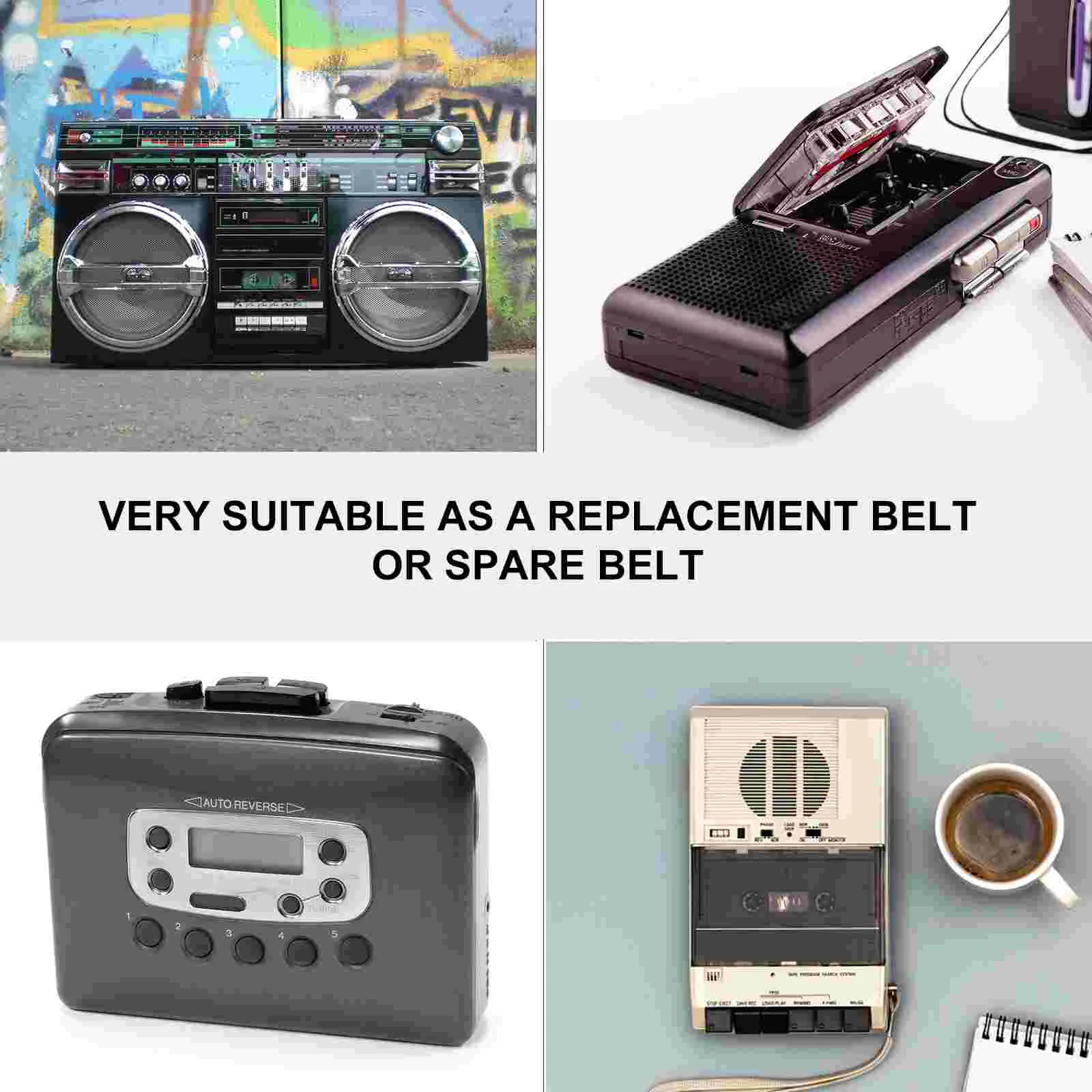 40 Pcs Tape Recorder Belt Repair Maintenance Voice Transmission for DVD Drive Rubber Common Square Turntable