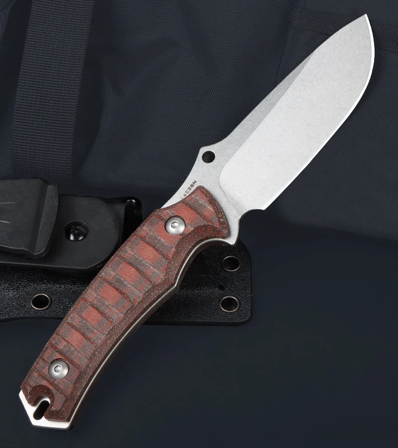 Fixed Blade Knife 14C28N steel Blade Linen handle Handle  With K sheath Outdoor camping Knife Straight Knife