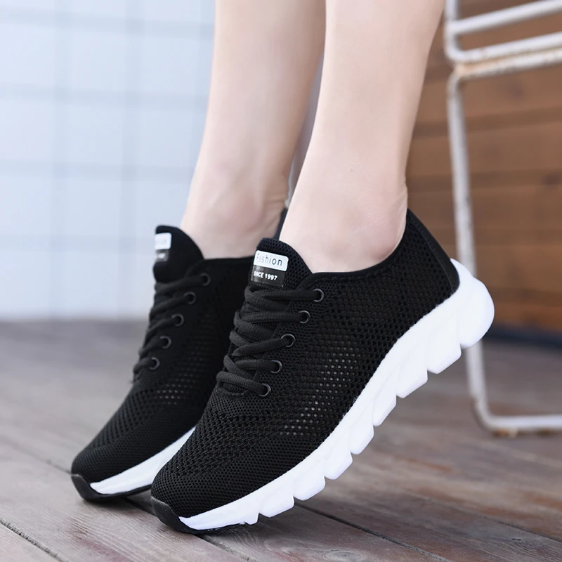 Women\'s Shoes Summer Flat Bottom White Casual Shoes Women\'s 2024 New Korean Version Running  Mesh Breathable Sports Shoes