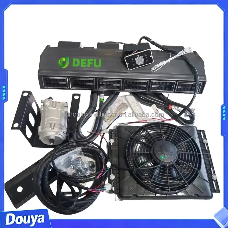 24V 12 Volt Auto Motor Home AC Modification Parking Air Conditioner System For Camper RV 12V Auto Air Conditioning System