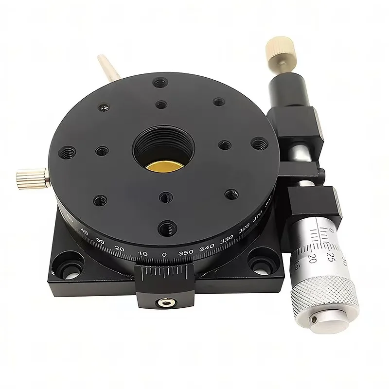 L-axis rotary slide table, manual adjustment of displacement platform 360 degree fine-tuning angle indexing disc