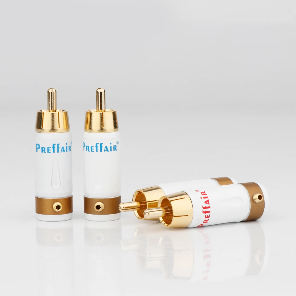 4pcs RCA Connector Gold plated RCA Plug Locking Non Solder Plug RCA Connector Male Solder Video Terminal Jack