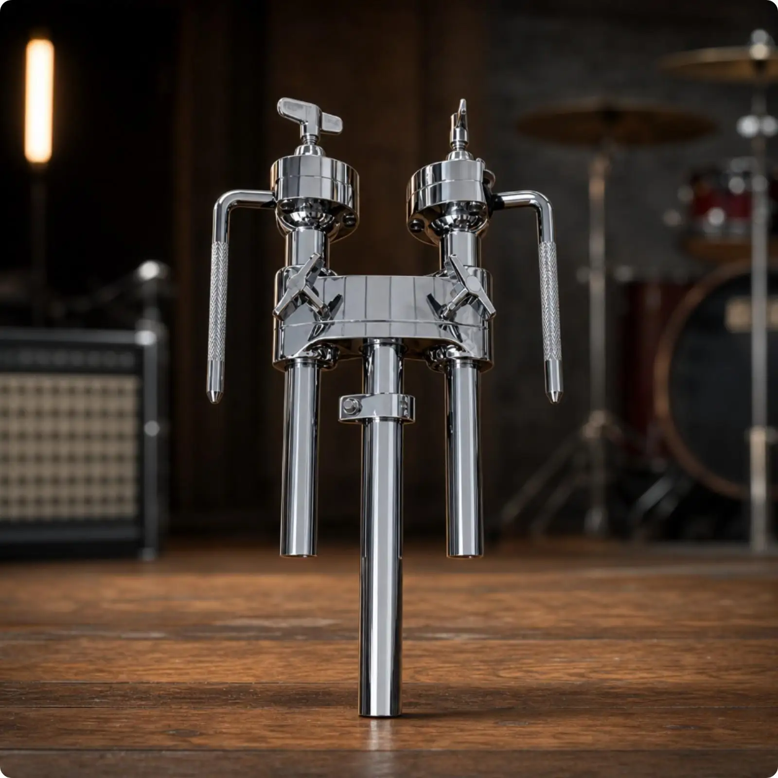 Metal Drum Mounting Bracket Firm Grip Zinc Alloy Drum Mount Tom Mounting Bracket Adjustable Polished for Drummers, Rehearsals