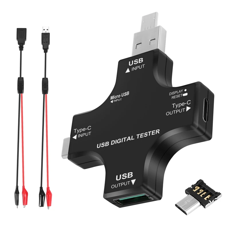 Usb Tester Kleur Screen Ips Multimeter Digitale Dc Voltmeter Stroom Spanning Type-C Meter Amp Ampèremeter Power Bank Oplader tester