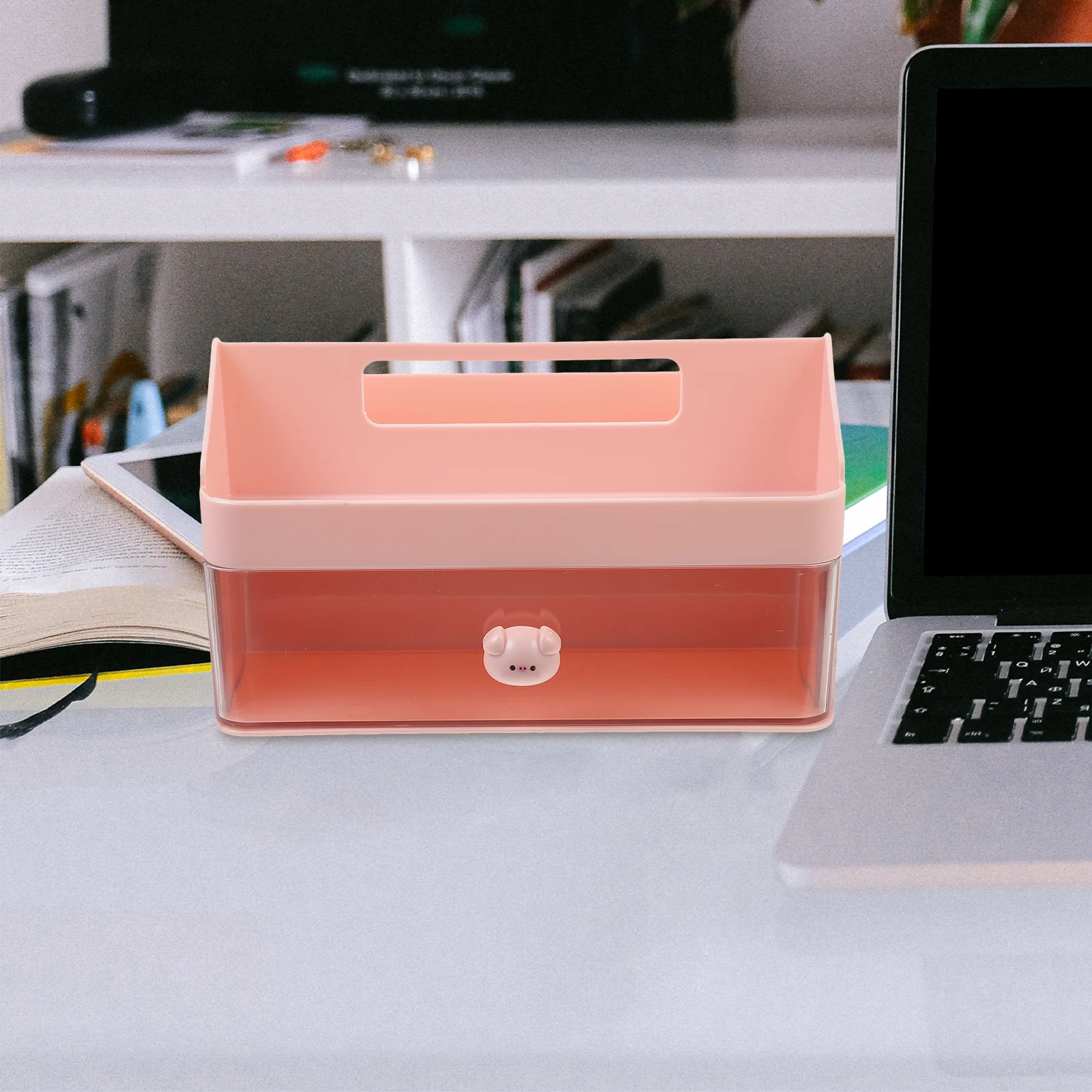 

Large Capacity Storage Box White PP Desktop ganizer Multifunctional Jewelry Notebook Holder Plastic Makeup Container Storage