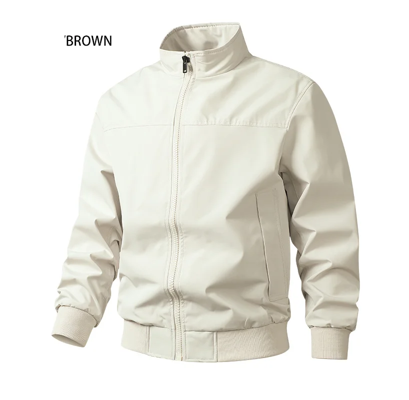 

Fashionable and minimalist men's stand up collar jacket men's autumn 2025 men's loose top workwear jacket
