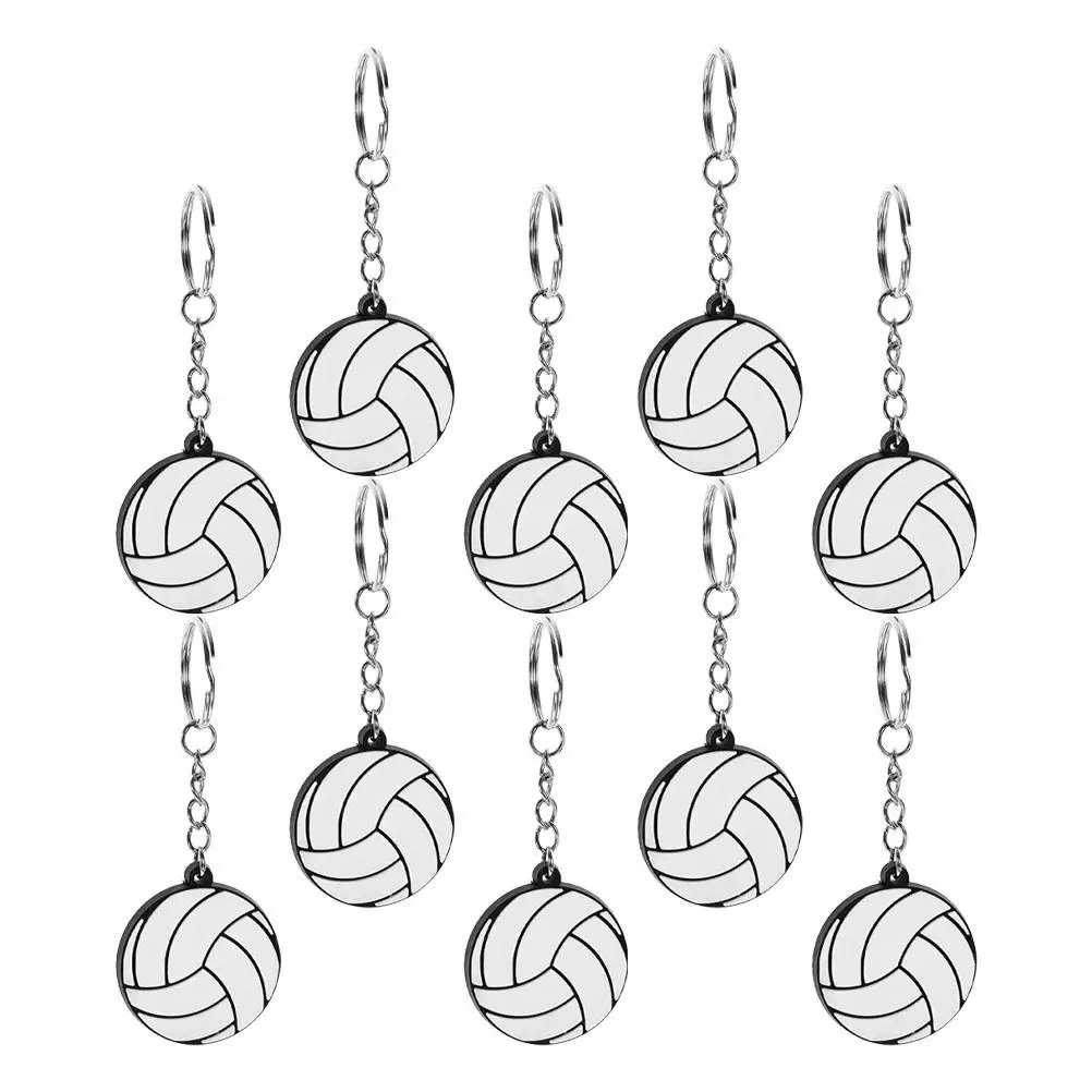 10 Pcs PVC Keychain Mini Bag Supply Souvenir Volleyball White DIY Accessories