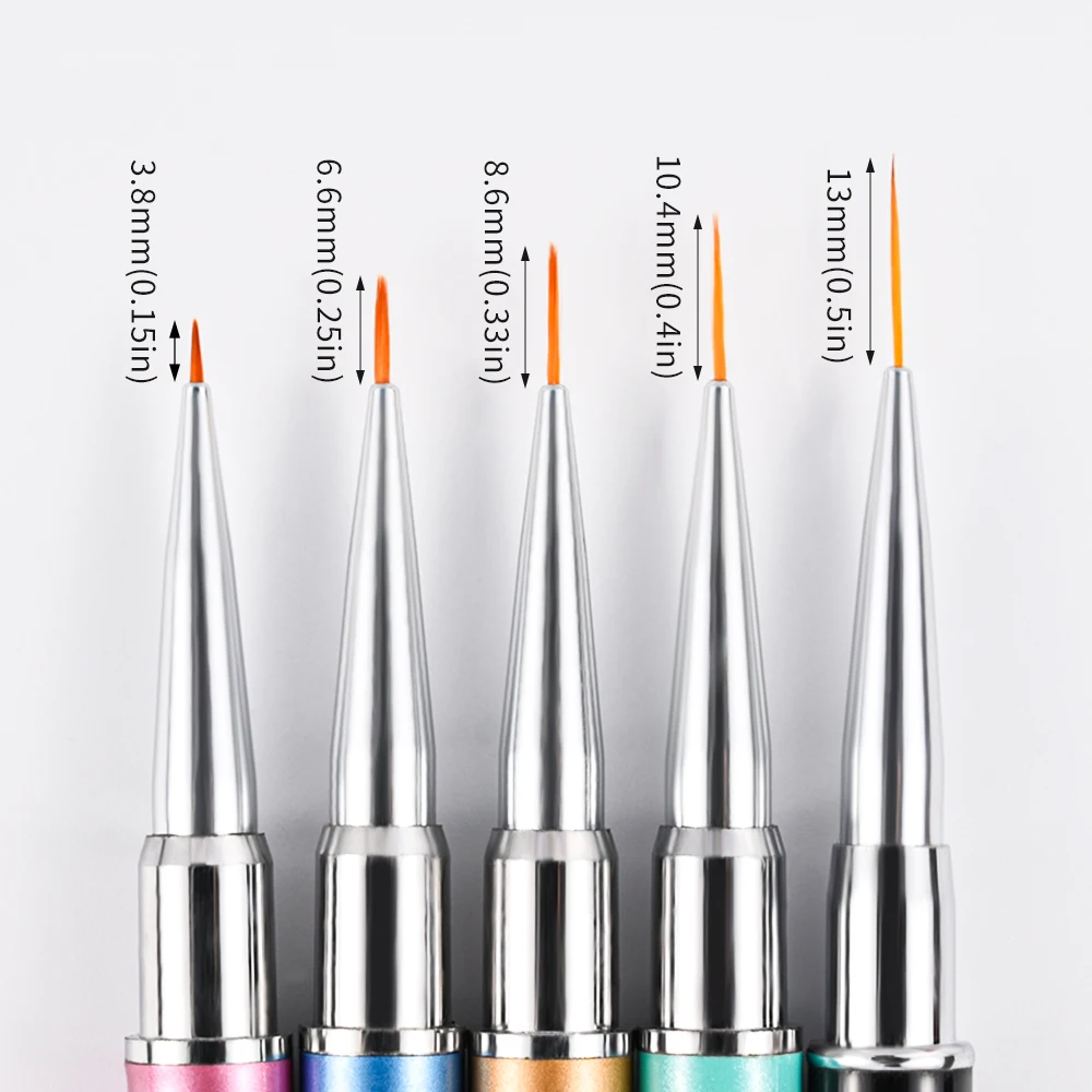 1/5 pz professionale Nail Art Liner pennello fai da te acrilico francese disegno penna UV Gel pennelli pittura penna Manicure accessori strumenti #