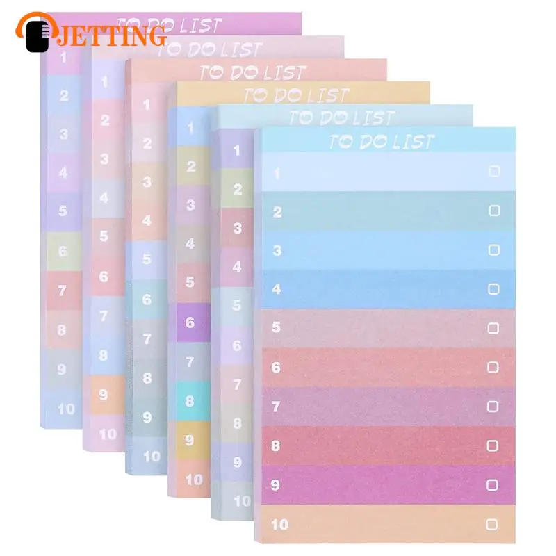 60sheets Rainbow Color To Do List Notepad Memo Writing Pad Daily Reminder Planner Notebook List Planning for Home Office School