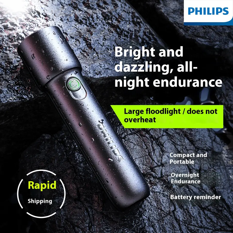 Philips كشاف EDC محمول جديد 2025 قابل لإعادة الشحن LED للدفاع عن النفس والتخييم - 3