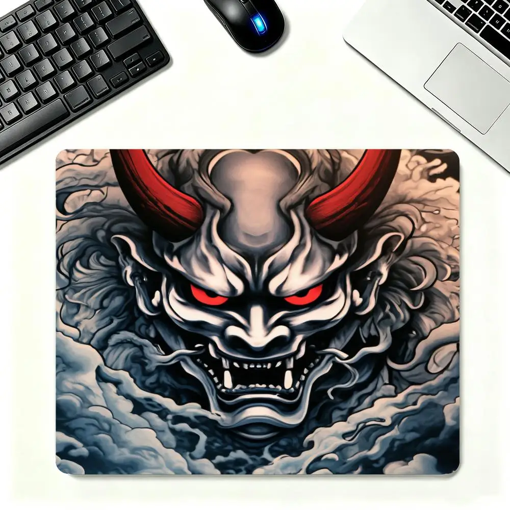 Japanese Hannya Demon Mask Cloud Pattern mousepad large size keyboard accessories laptop office desktop bedroom  table mat