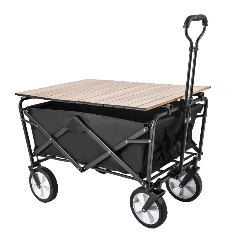 

Garden Outdoor Camping Foldable Trolley High Quality Utility Wagon Beige Portable Hand Trolley Cart