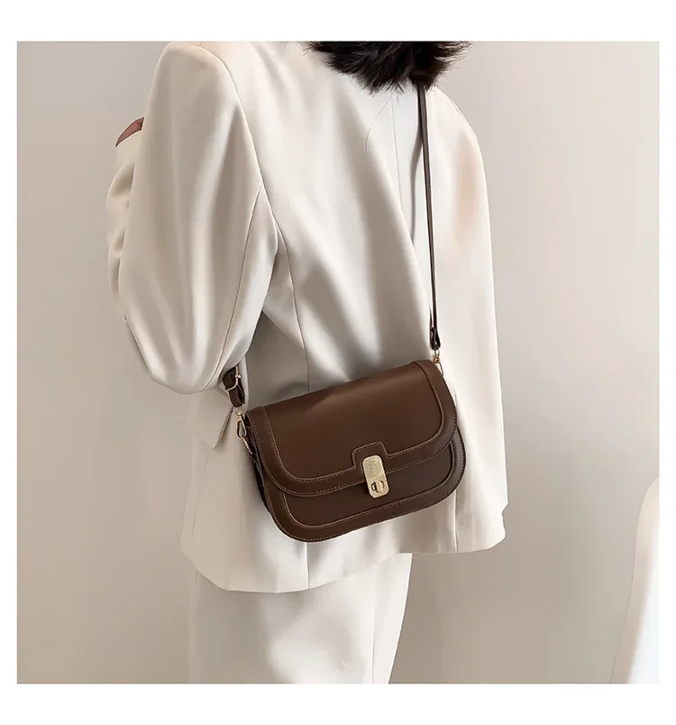 Damen-Umhängetasche, Damen-Mode, Retro-Unterarmtasche, kleine quadratische Tasche, beliebte Herbst-Schultertasche, Umhängetasche – Detail 11