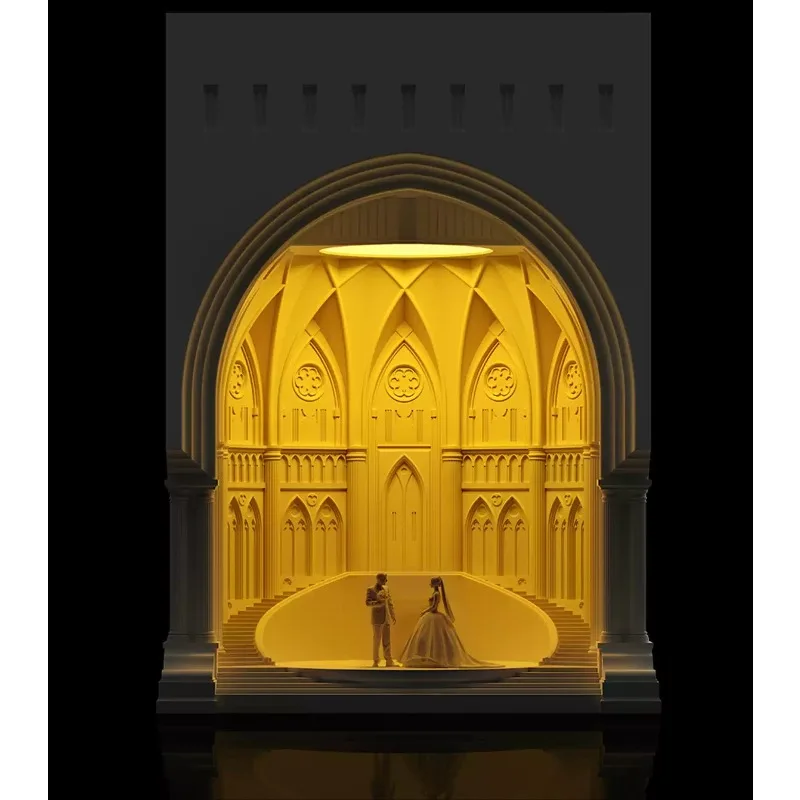 Wax Melting Lamp, Architectural Shape Bedside Night Light, Premium Gift Box Set, Nice Present for Birthday & Wedding Celebration