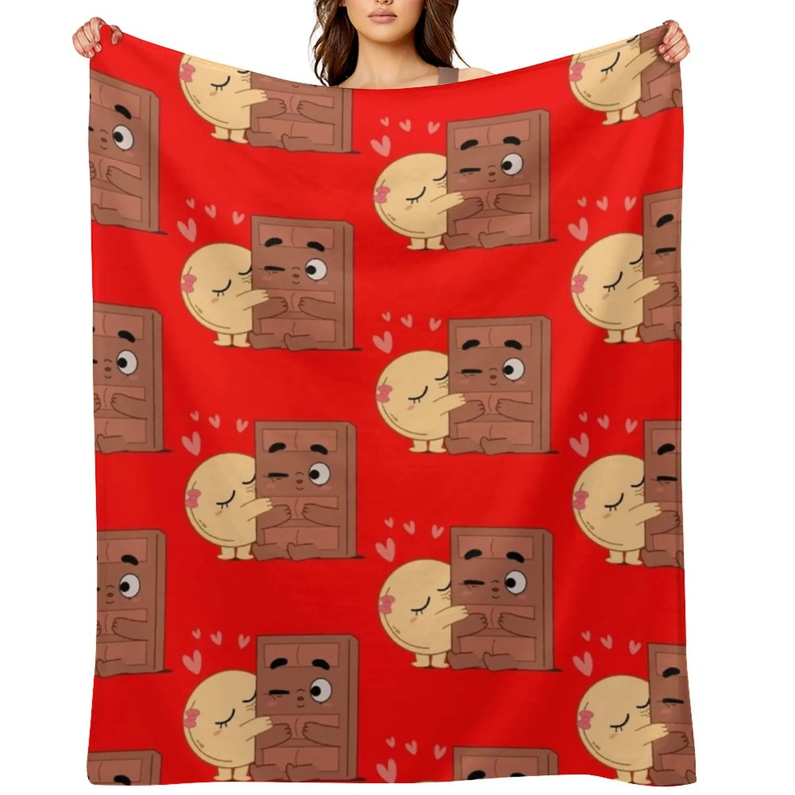 Dulces besos Choco panqueque San Valentín parejas amor manta edredón cosplay anime miércoles mantas