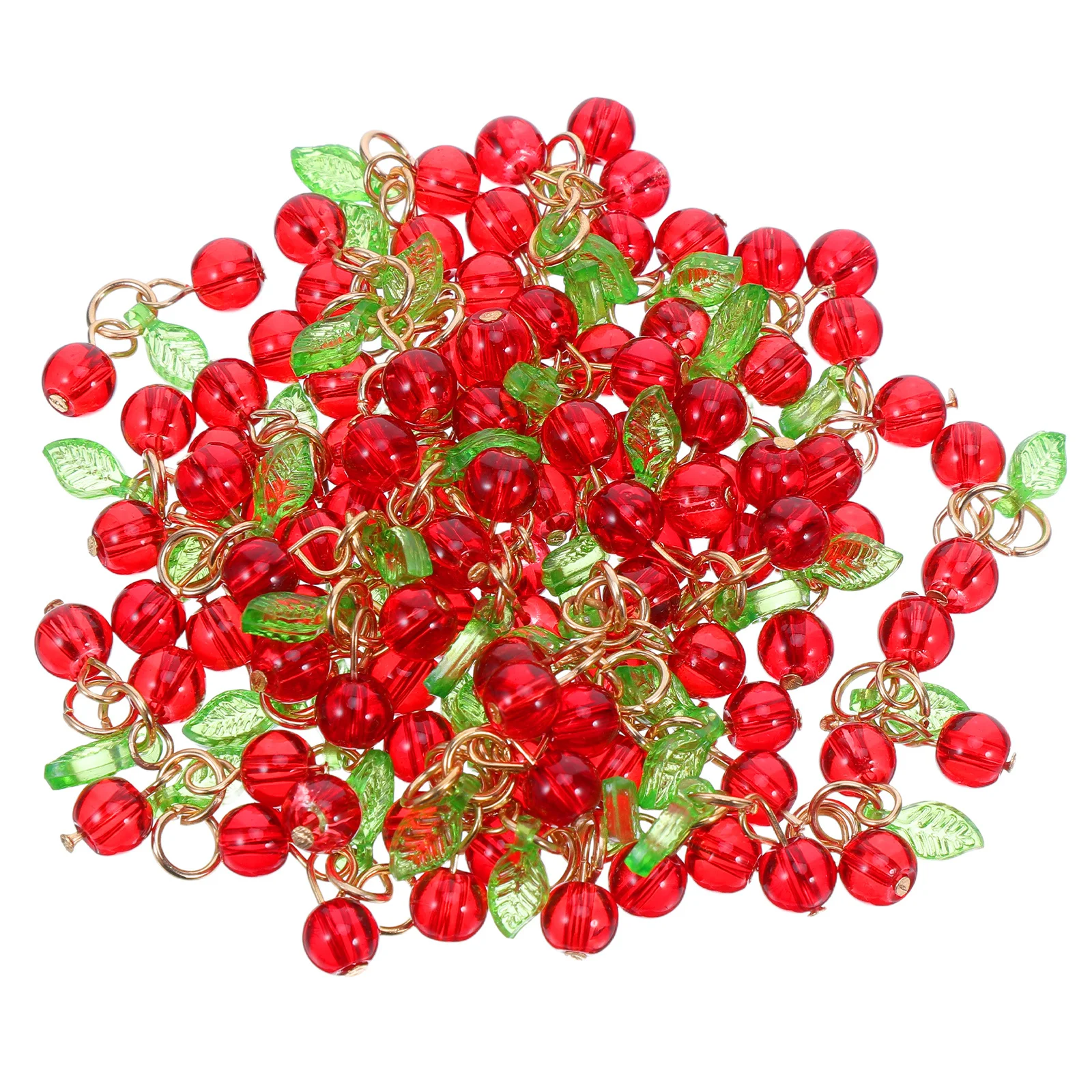 

50pcs 3D Cherry Charm Bulk Purple Plastic Fruit Pendants For Diy Jewelry Making Necklace Bracelet Keychain Earring Accessories