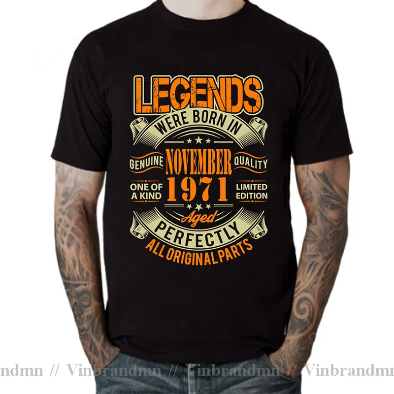 Legends Born in 1971 Aged Perfectly January Febuary March April May June July August September October November December T Shirt