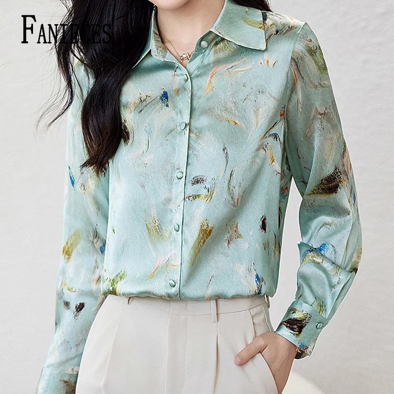 

FANIECES Fashion luxury Bluse Printing Women's Blouses Spring Autumn Long Sleeve Ladies Shirts Casual Tops Blusas Mujer 빈티지 상의