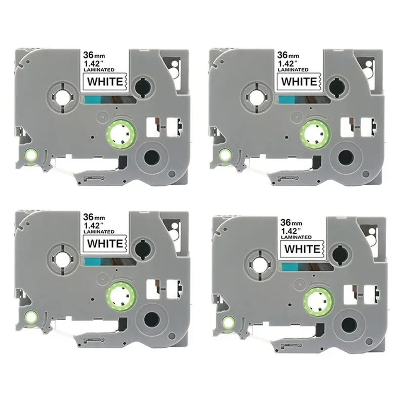 N86R 4PCS 36mm TZC Label Ribbon Label Printing Paper for Printer PT-E100 PT-E100B PT-E200 PT-D200 PT-D210 Label Tape