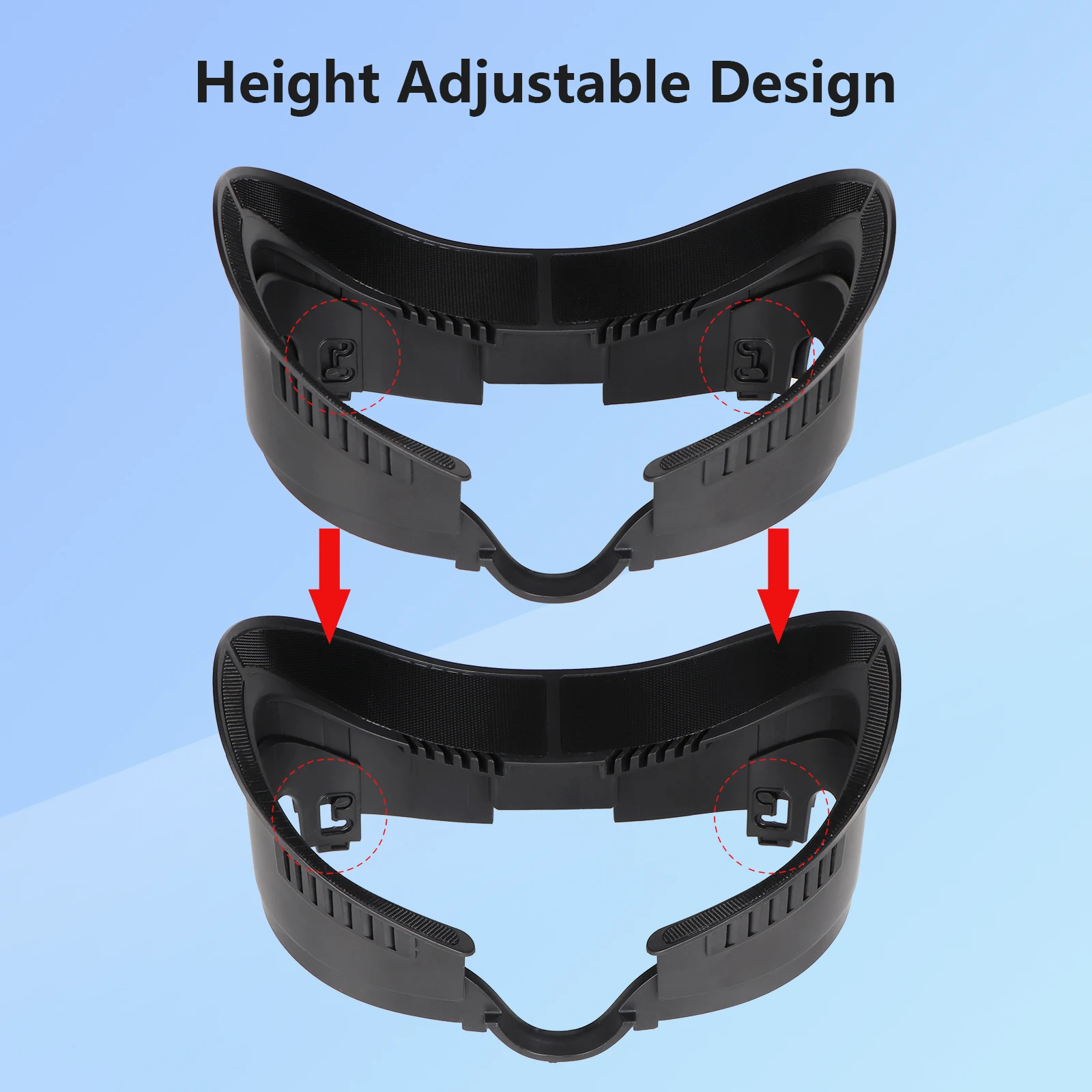 GOMRVR-Capa Facial Alargada para Meta Quest 3 VR Headset, Almofada De Couro PU, Máscara De Substituição Da Interface Facial, Acessórios VR