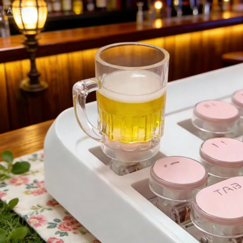

Beer Theme Keycaps Translucent Drinks Personalized Handmade Keycaps for Lofree Dot Mechanical Keyboard Accessories ESC Gifts