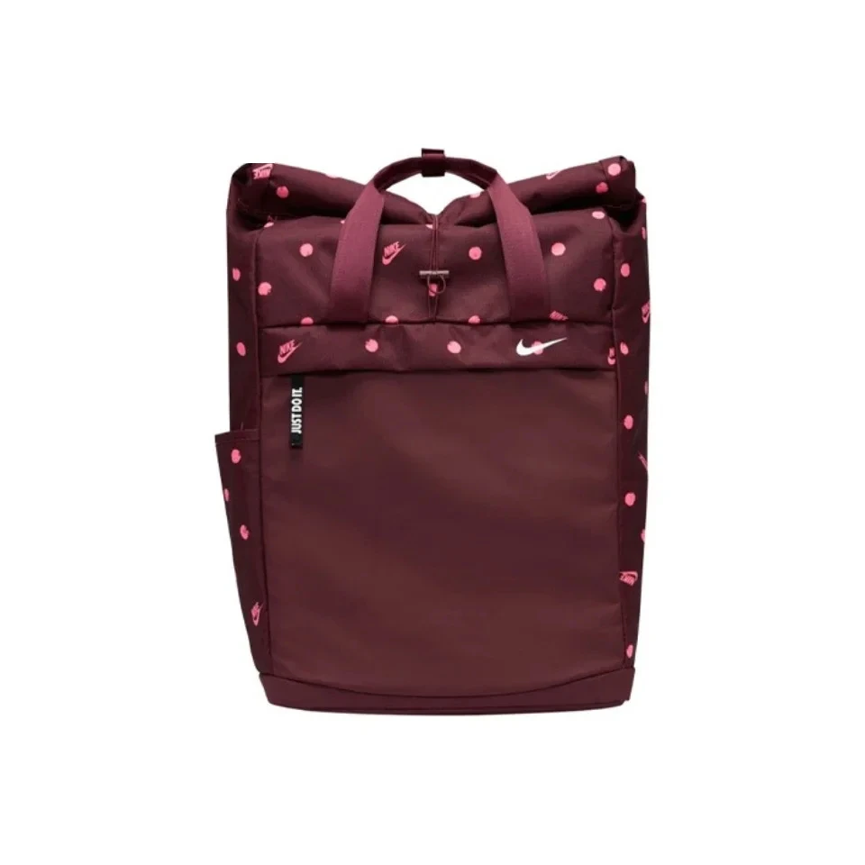 Original Nike Backpack Red Wine Color School Laptop Basketball Zipper Bag Unisex Casual Large-capacity Size BA6185-681