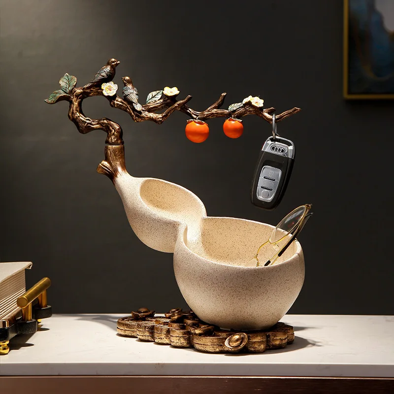 

Орнамент для хранения тыквы, дизайн дерева хурмы, декоративная фигурка из смолы, чаша для хранения ключей для прихожей, стола, дома с декором