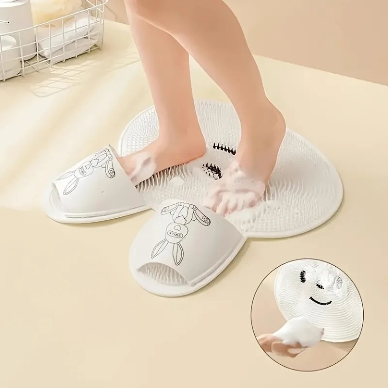 Silicone rabbit feet rubbing magic bathroom non-slip mat rubbing back massage mat exfoliating feet removing dead