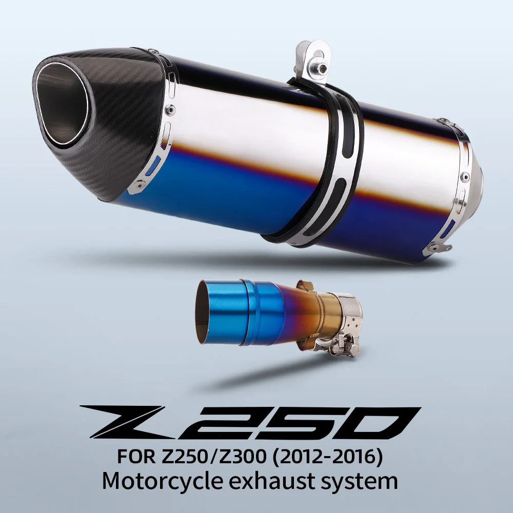 

Для Z250 20012-2016 Ninja 300 Ninja 250R Z250R Z300 средняя выхлопная труба мотоцикла, калибр 51 мм, хвостовая выхлопная труба из углеродного волокна